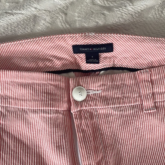 Pink cropped pinstriped tommy hilfilger pants - stretch - Picture 2 of 4